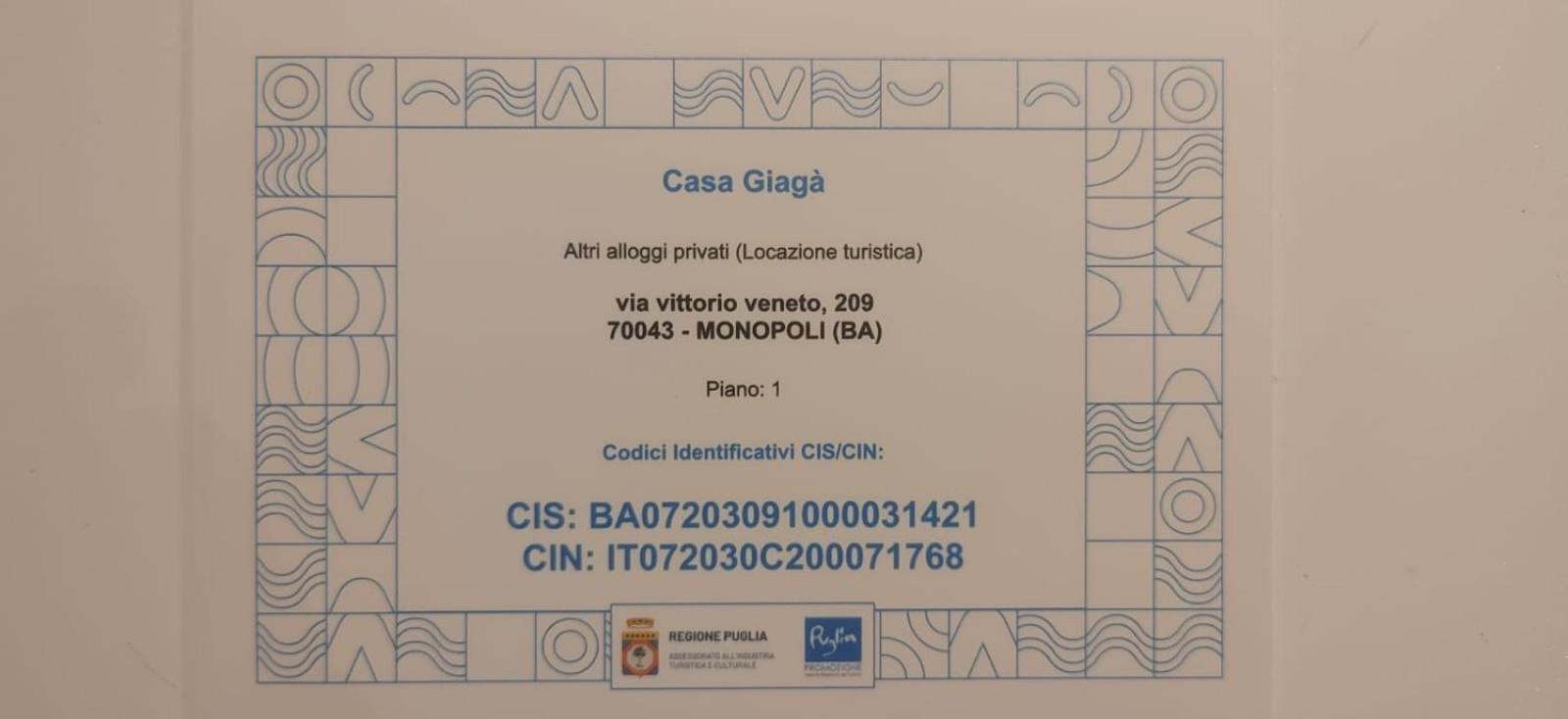 Casa Giaga Lejlighed Monopoli Eksteriør billede